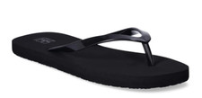 New Women's No Boundaries Basic Black Rubber Flip-Flops - Size Women's 9