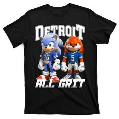 Detroit Sonic And Knuckles All Grit Football T-Shirt