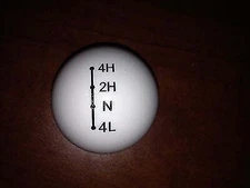 Dana 20 transfer case shifter shift knob WHITE 1972-1979 CJ Jeep 3/8"-24 thread