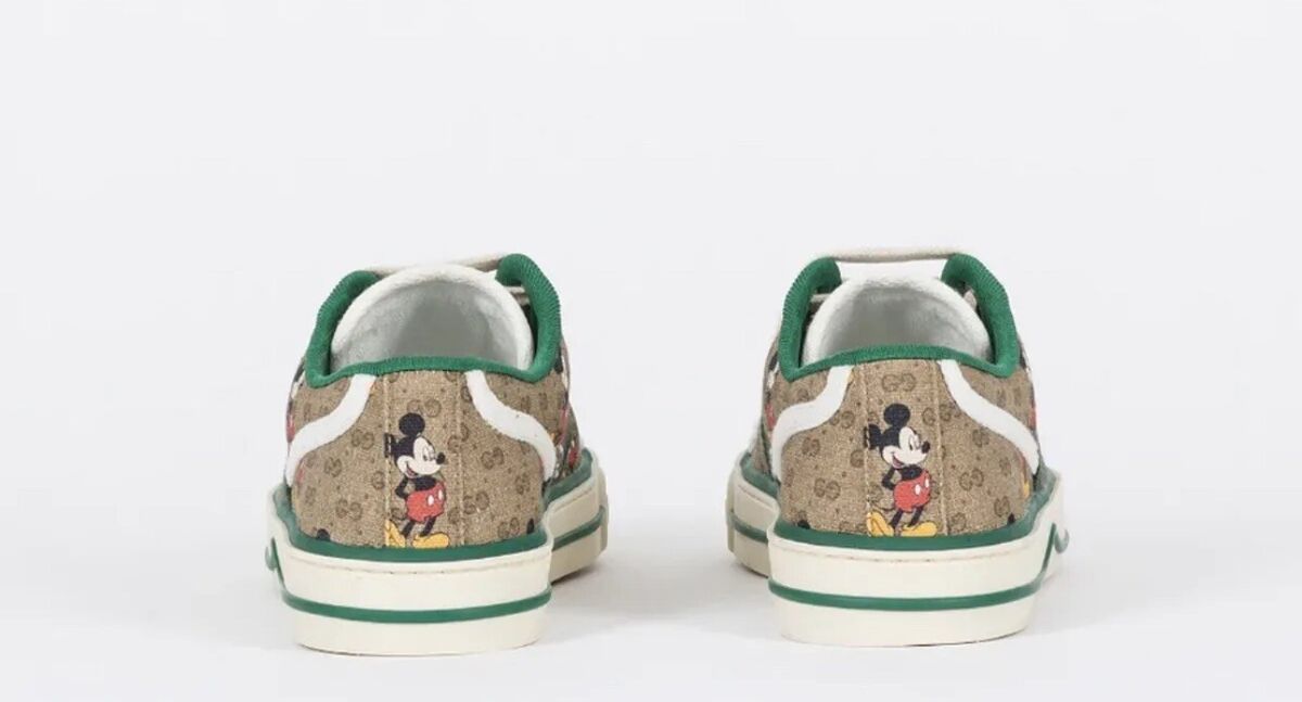 New GUCCI Disney Mickey Mouse Tennis 1977 GG Canvas Sneakers New GUCCI Disney Mickey Mouse Tennis 1977 GG Canvas Sneakers