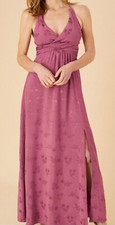 MONSOON PINK SATIN JACQUARD MAXI DRESS ANNIE BNWT SIZE UK 16 (EU 44) NEW