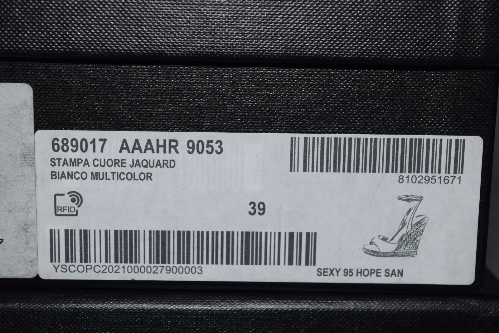 Sandali nuovi con scatola YSL Saint Laurent espadrillas stampa cuore Paloma zeppe tg 39 39 5