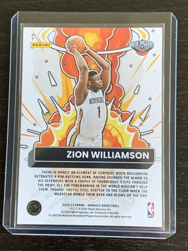 2022 Donruss Bomb Squad Zion WILLIAMS # 7 MINT FROM PACK - Picture 2 of 2