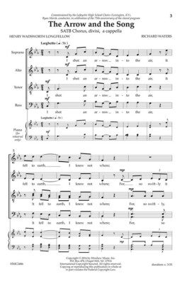 The Arrow and the Song SATB divisi a cappella Richard Waters