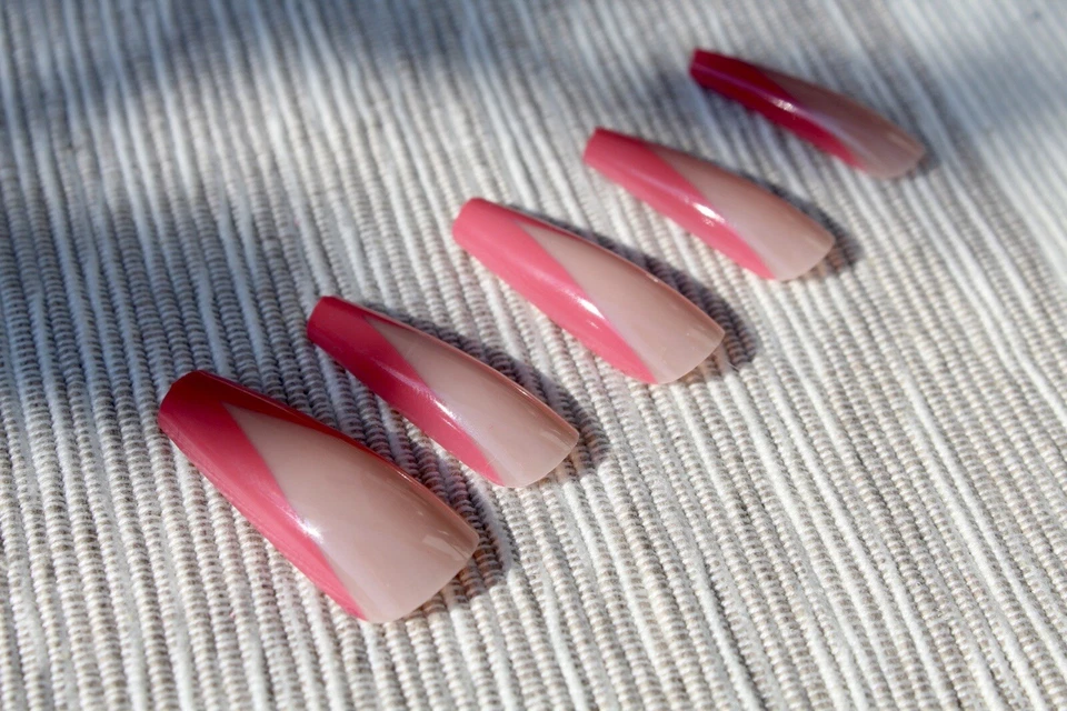 Künstliche Nägel 24p - Nude trifft Neon - zum aufkleben press on nails - Bild 4 von 4