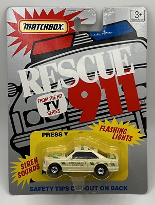 1991 Matchbox Rescue 911 Mercedes 500 SEC Emergency Doctor Medic Car - *Read