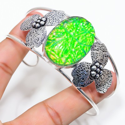 Bracelet Manchette Réglable En Argent 925 Et Turquoise - Fait Main En Inde - Pierre Principale Santa Rosa