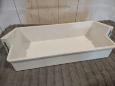 GE Refrigerator Door Bin Shelf Module Shelf White Metal Hook Hinges 15" X 3.5"