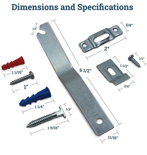 Frame Lock Security Hanging Kits w/ T-Head Screws - 100 Pk, Anti-Theft Security - Picture 3 of 7