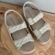 Journee Collection Debby Womens Adjustable Strap Footbed Sandals beige 9.5