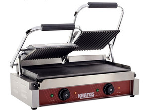 Kratos Electric Panini Grill Dual Grooved/Smooth Plates 29Y-025