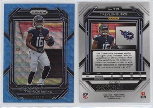 2022 Panini Prizm Rookies Blue Wave Prizm /199 Treylon Burks #313 Rookie RC