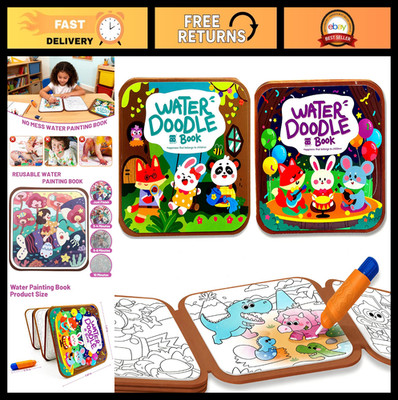 2 PCS Water Coloring Books for Kids - Magic Paint with Water Doodle Set, Travel