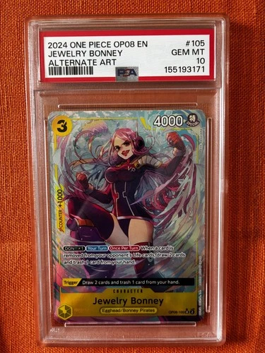 2024 One Piece OP08 Alternate Art Jewelry Bonney PSA 10 #OP08-105