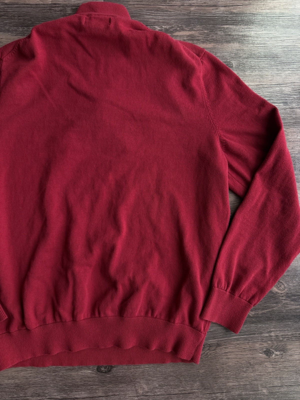 Nautica Men’s Quarter-Zip Sweater Red Size Large Cotton Pullover Knit thumbnail 16