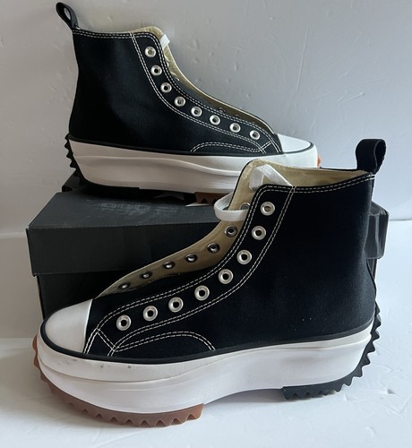 Converse Run Star Hike Hi 'Black' Canvas Platform Unisex Sneakers 166800C W 10