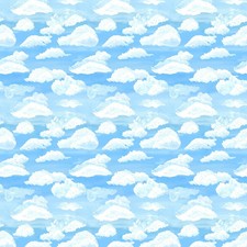 Light Blue Clouds, Cottage Dreams Fabric BTY 44" Wide