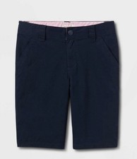 Girls Cat  Jack Size 5 Uniform Chino Shorts Navy Adjustable Waist NEW