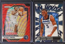 2-Card Lot - ANTHONY EDWARDS - 24-25 Monopoly (Red Wave) + Optic My House