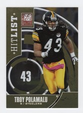 2011 Donruss Elite TROY POLAMALU Pittsburgh Steelers Hit List #24 NFL #683/999