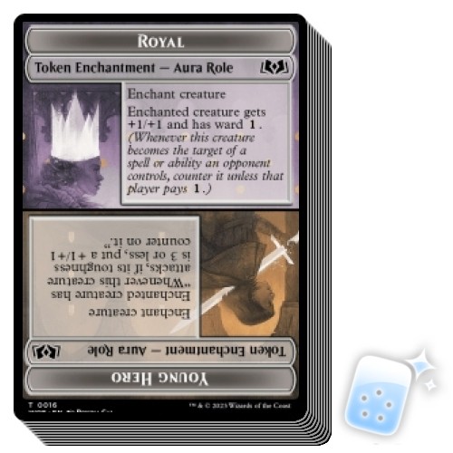 10 pcs ROYAL ROLE TOKEN (016) Wilds Of Eldraine WOE Magic MTG MINT CARD
