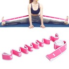 (Pink White) Resistance Band Elastic Nylon And Latex Silk Stretch Belt