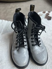 Doc Martens SZ 2 Kids 1460 J Sparkle Glitter Sparkle Leather Lace Up Zip Boots