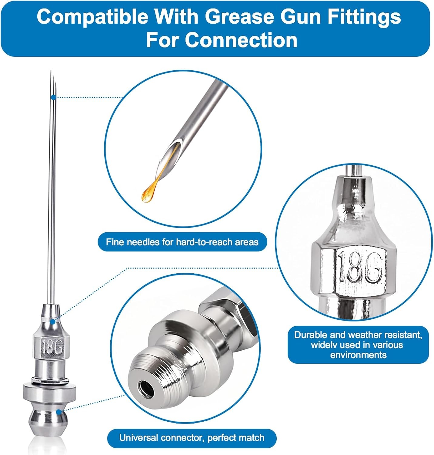 5PCS Grease Gun Needle Accessory Set, Includes Dispenser,... 