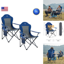 Ever Advanced Folding Camping Chair High Back Padded 2 Pack Oversized Portable