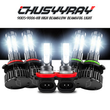 4x 9005 H11 Combo LED Headlight High Low Beam Bulbs Kit 6000K Super White Bright