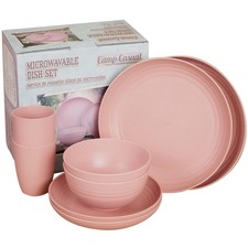 Camping Plates Cups and Bowls Set - 8-pc Wheat Straw Dinnerware Sets - 2 Bowl...