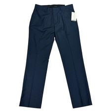 Perry Ellis Mens Slim Fit Non-Iron Stretch Dress Pants Eclipse Blue 31x30