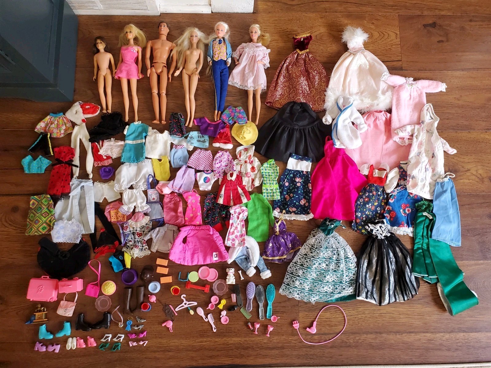 Vintage & Modern Barbie Doll Clothing Lot + Dolls & Accessories