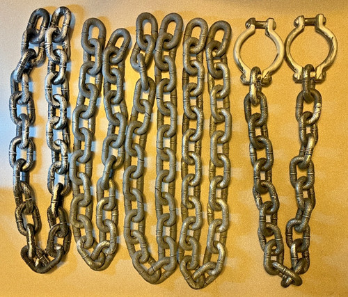 Faux Silver Black Decorative Halloween Plastic Chain Costume 18.75' total length