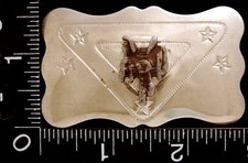 LL20118 VINTAGE  HORSE SADDLE  STAR DECOR SILVERTONE BELT BUCKLE