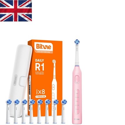 Elektrische Zahnbürste - 8 Bürstenköpfe, 60 Tage Akkulaufzeit & stilvolles Pink