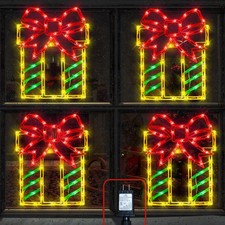 16" Christmas Window Silhouette Lights Decorations Gift/Present 4 Pack -01