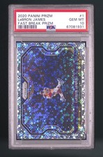Panini Prizm 2020-21 LeBron James #1 Fast Break Prizm Kobe Tribute Lakers PSA 10