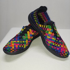 Bernie Mev Victoria Slip-On Shoes Multi-Color Woven Elastic Fabric Memory Foam