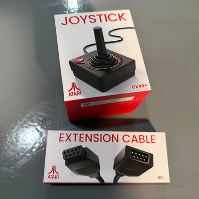 Atari CX-40+ Wired Joystick for Atari 2600, 2600+, 7800 with Extension Cable
