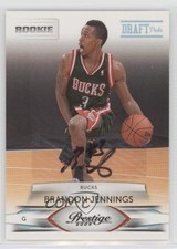2009-10 Prestige Rookie Draft Picks Rights Signatures Brandon Jennings Auto r4i