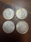 Morgan Silver Dollars Lot of 4, 1889, 1884, 1921, 1886