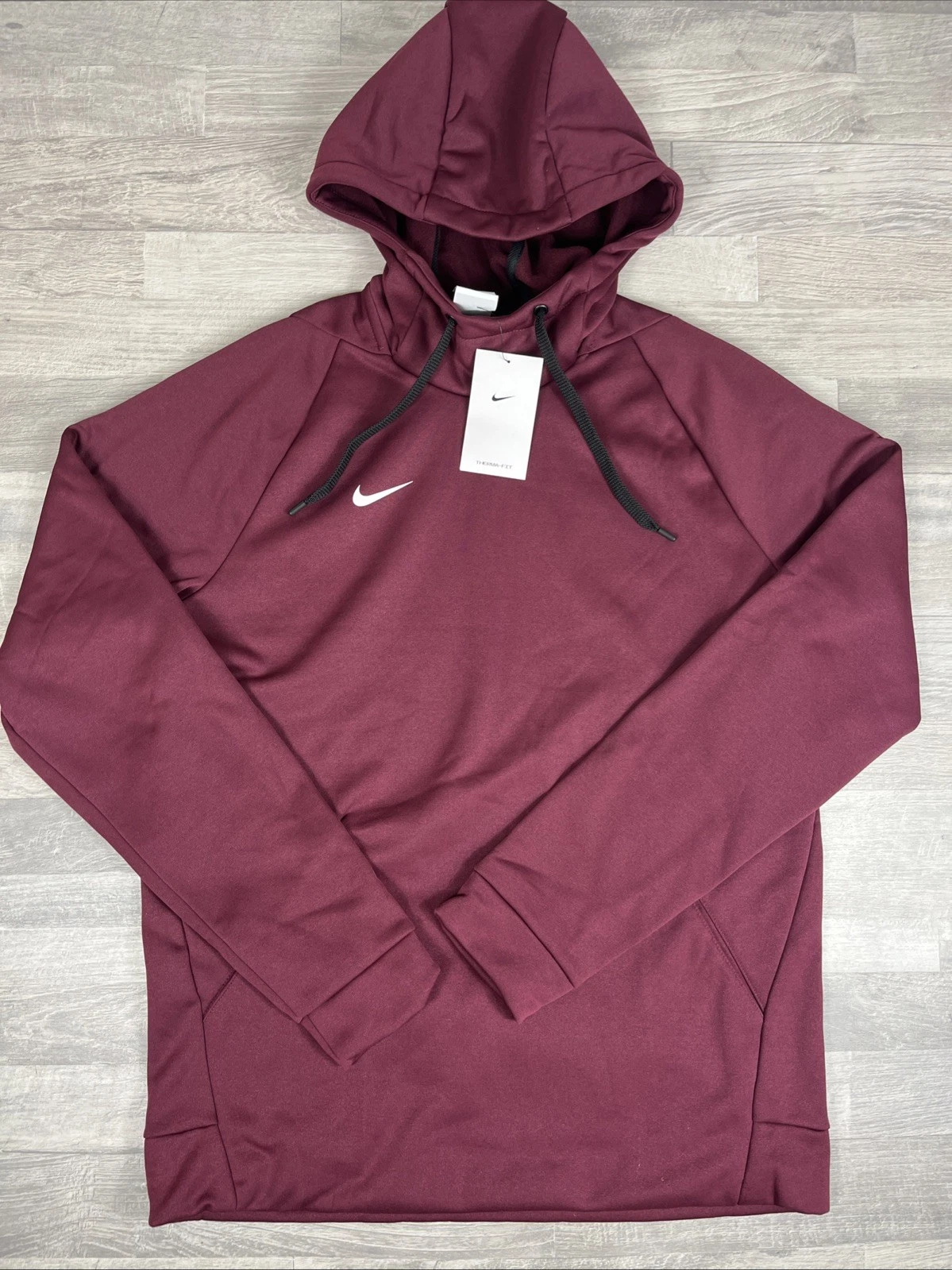 Nike Therma-FIT Hoodie Mens Medium Maroon Training Dri-FIT Pullover CN9473-669