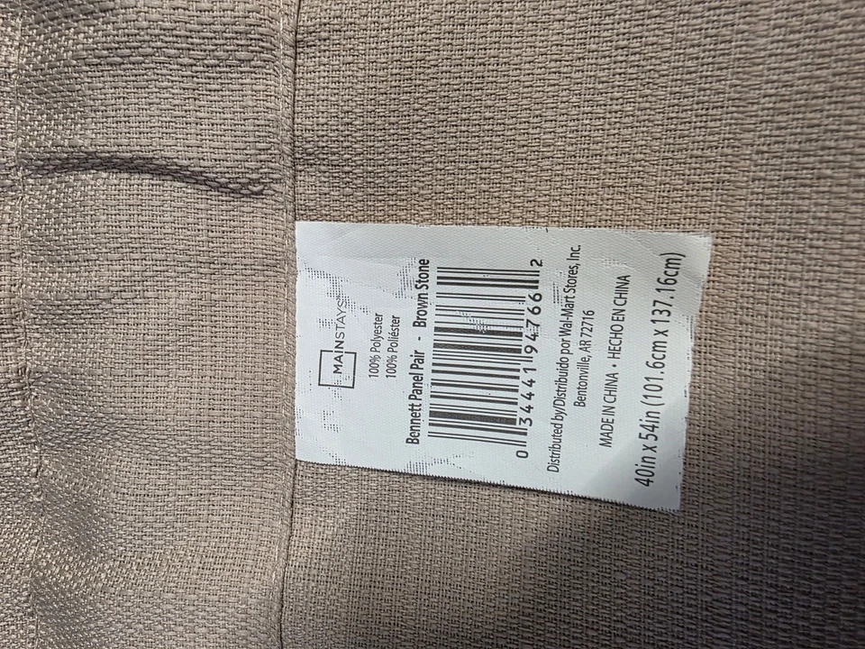 Cortinas de painel Bennet - Pedra marrom - 5 painéis - 40 x 54" poliéster em excelente estado usado - Imagem 3 de 4