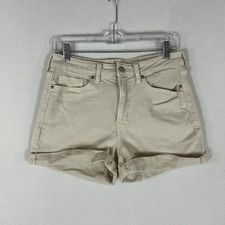 Old Navy OG Shorts Womens 8 High Rise Off White Light Wash Denim Casual Beach