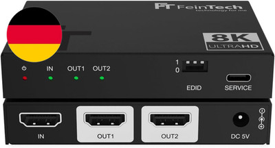 Feintech SP210 HDMI 2.1 Splitter 4K 120Hz 8K VRR ALLM, Verteiler Mit Downscaler 