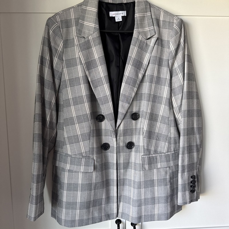 Liz Claiborne - Women’s Blazer - Size 14 - Plaid - Excellent Condition 