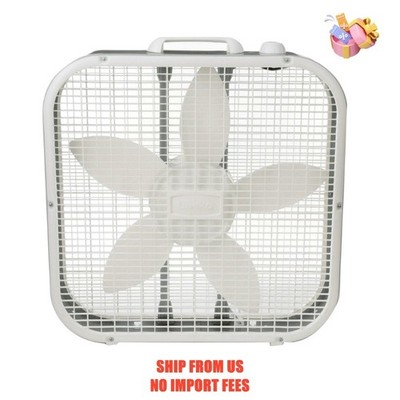 Lasko 20'' Classic Box Fan with Weather-Resistant Motor, Portable Cooling Floor o