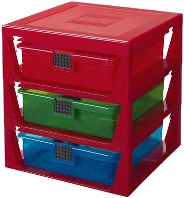 LEGO Schubladenbox 3-DRAWER STORAGE RACK 3 Schübe rot