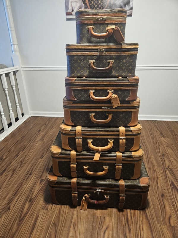Louis Vuitton Stratos Trunk Set 7 Monogram Vintage Suitcases Trunk Pyramid